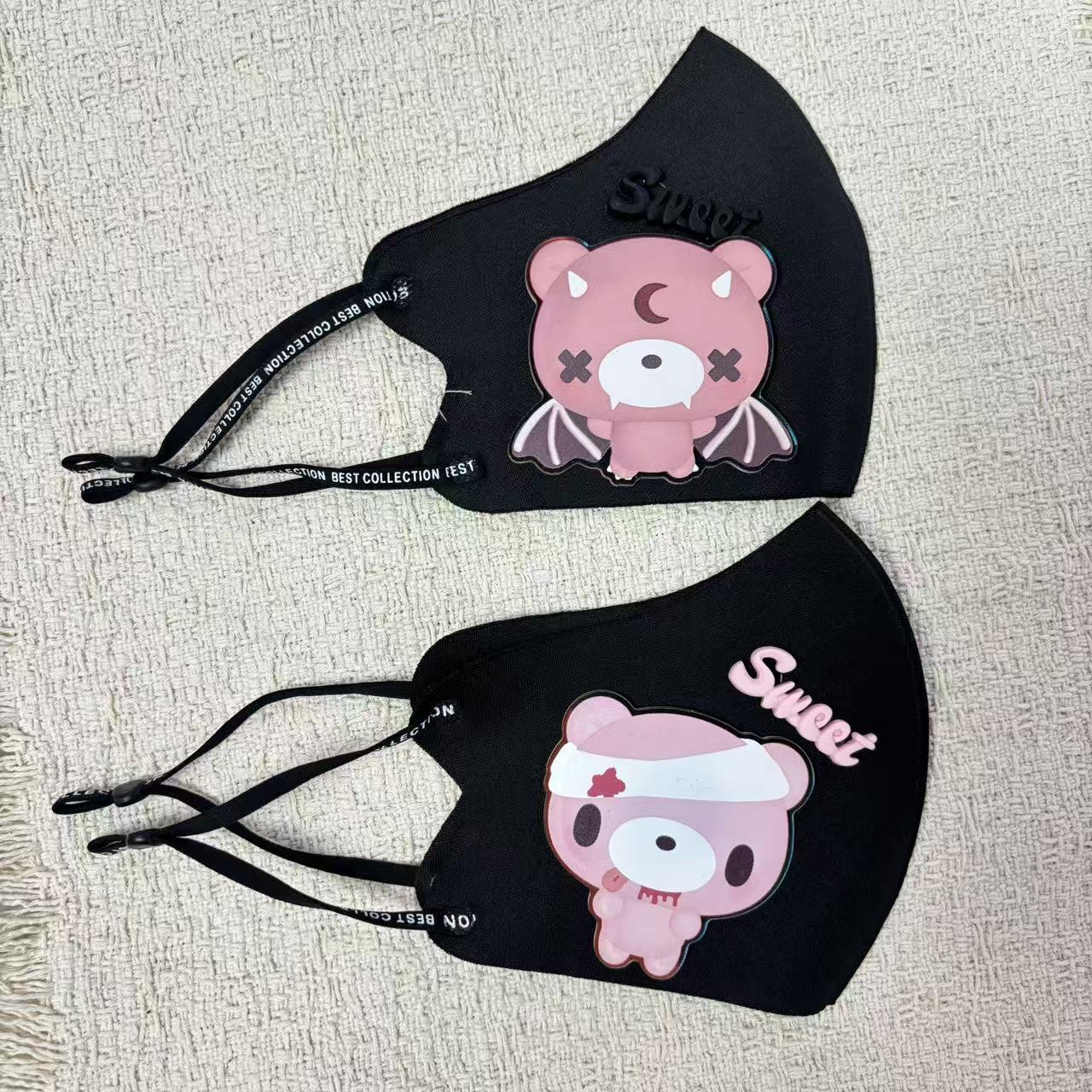 Cloth Face Mask Washable - Masker Wajah Kain Beruang Kartun Lucu