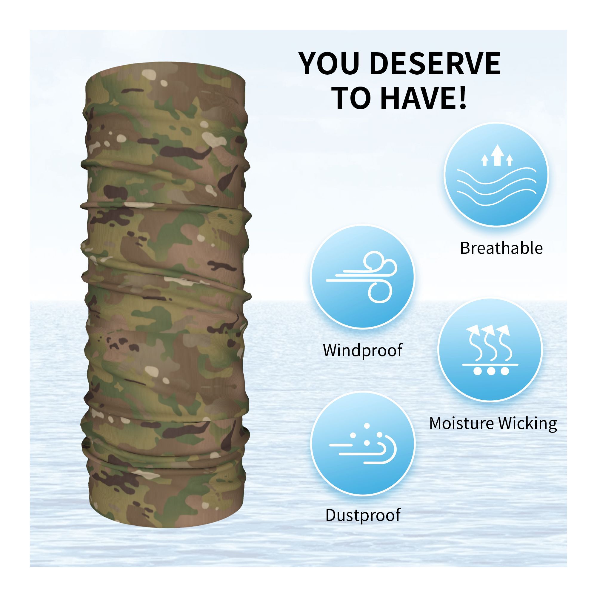 Kustom Militer Kamuflase Pola  - Neck Gaiter Face Cover ulasan dan harga