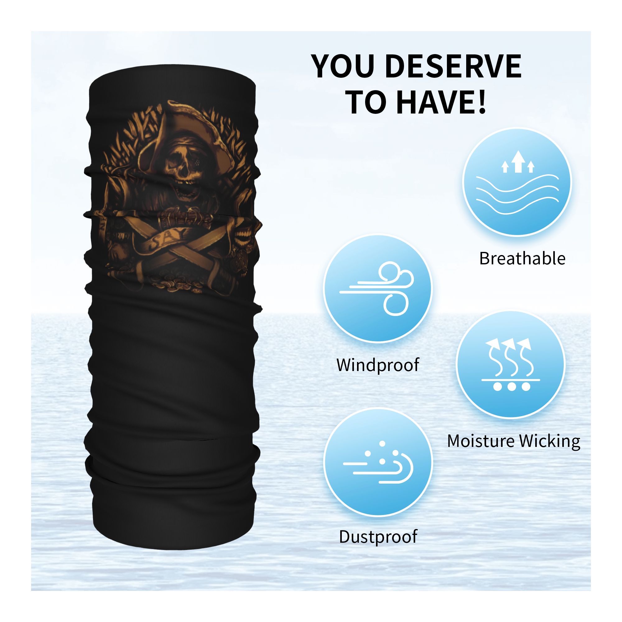 Bandana Tengkorak Bajak Laut C - Neck Gaiter Face Cover ulasan dan harga